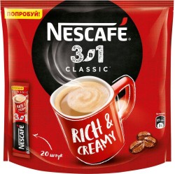 Кофе, Nescafe (Нескафе) 16 г 20 шт Классик растворимый 3 в 1